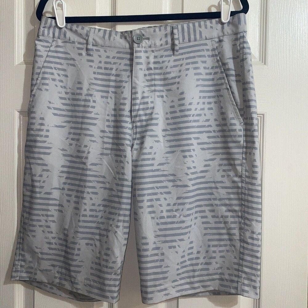American Rag swim Board Shorts tropical Palms Surf City beach 33 EUC gray